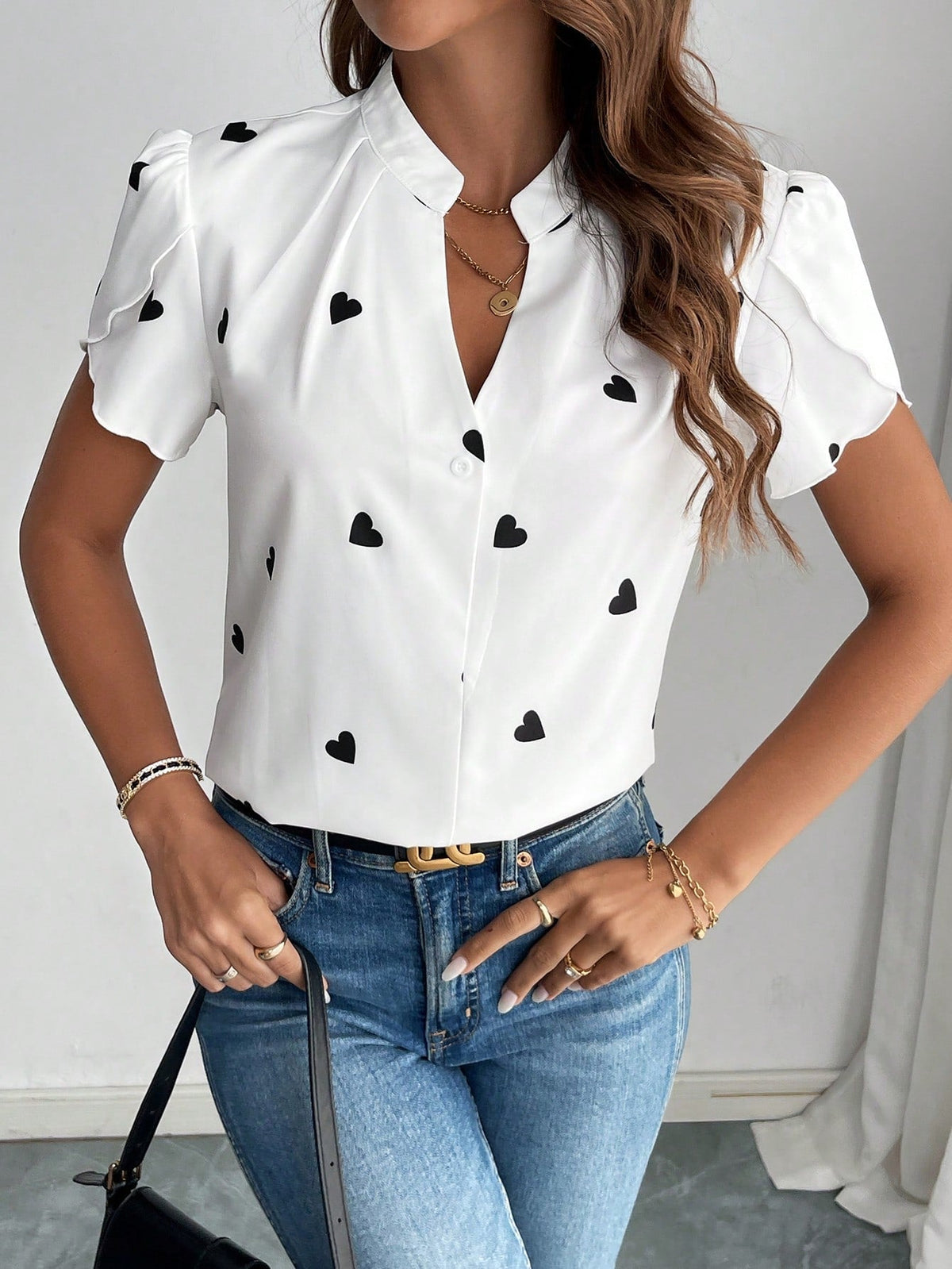 Blusa manga pétala